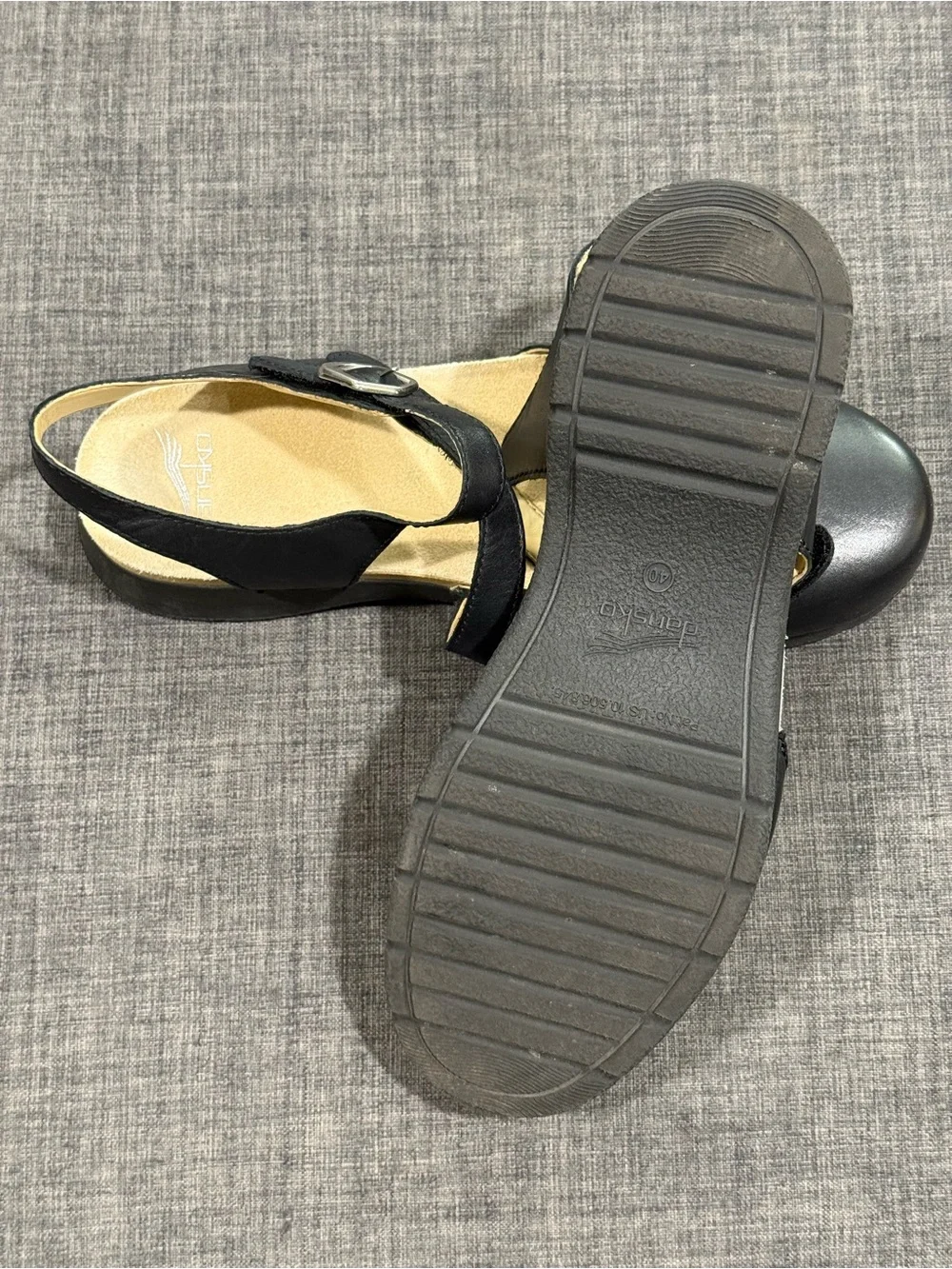 Dansko Rissa Black Leather Slingback Platform Mary Jane